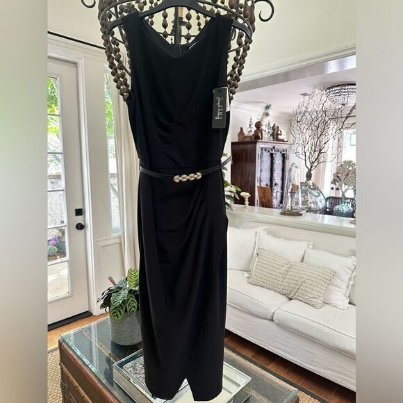 JOSEPH RIBKOFF BLACK BELTED DRESS NEW WITH TAGS